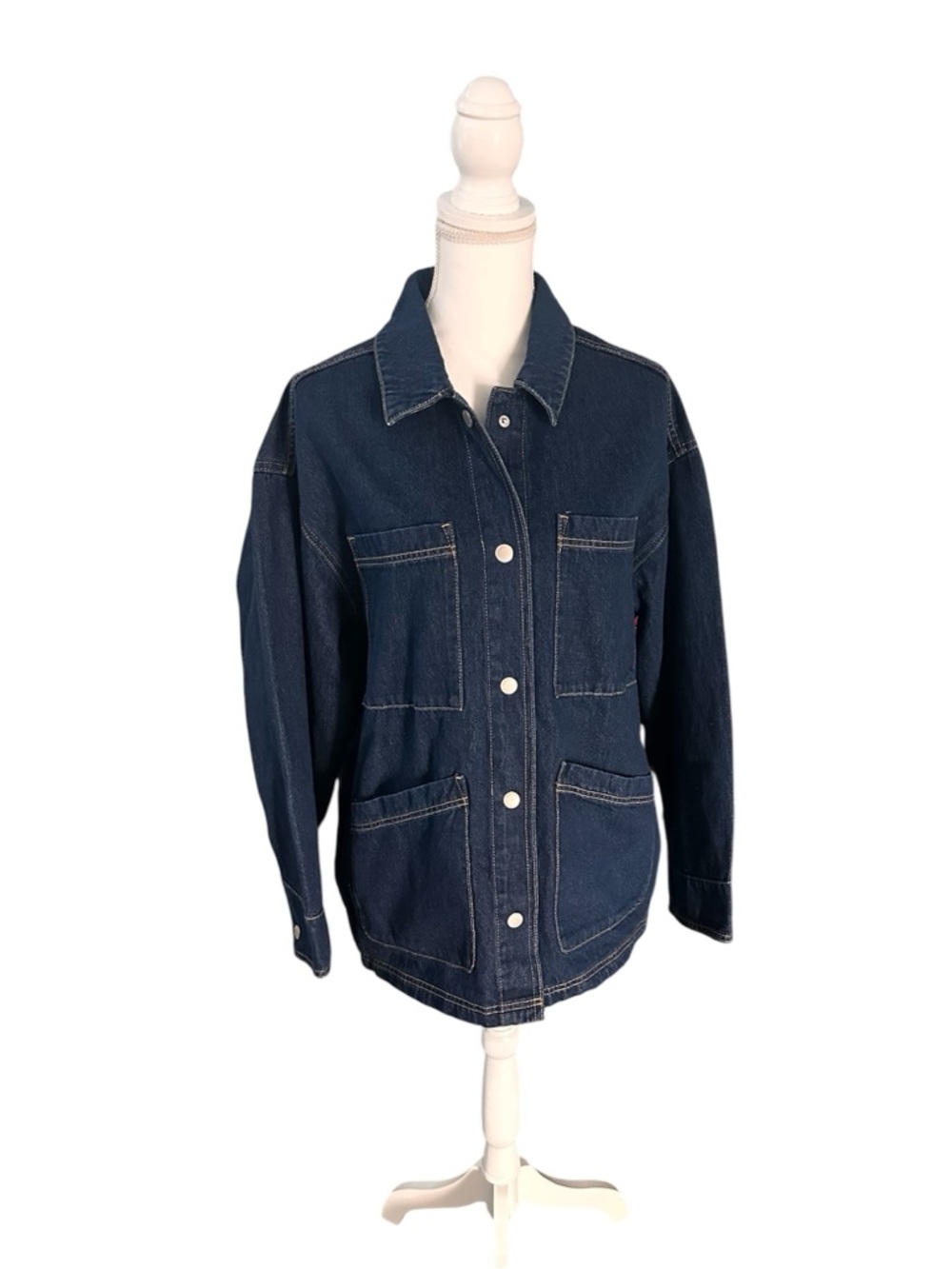 Women’s Universal Thread Dark Blue Denim Shacket, M